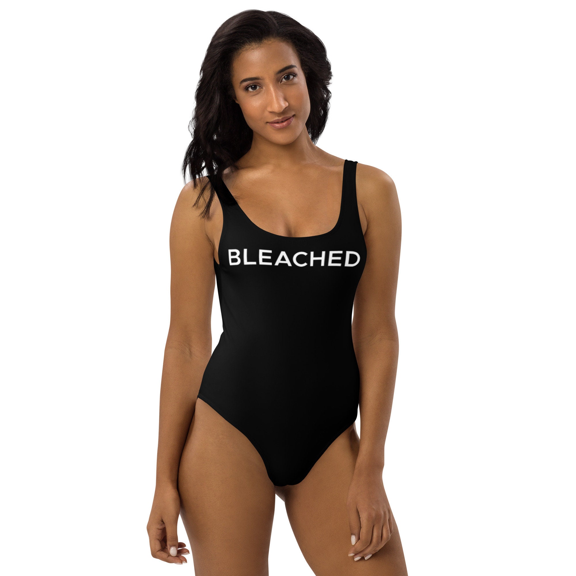 Bleached One-piece Swimsuit, Queen of Hearts Swimsuit, QOH Swimsuit, BWC  Swimsuit, Hotwife Swimsuit, Cuckold Swimsuit, Interracial Swimsuit 