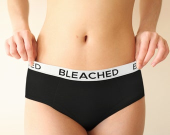 Gebleichte freche Panties, Herzkönigin Höschen, Geschenk Rassel, Gebleicht, Bleachbunny, BWC, QOH, Weiß