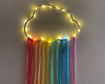 Personalized Wall Hanging, Rainbow, with or without name, LEDs