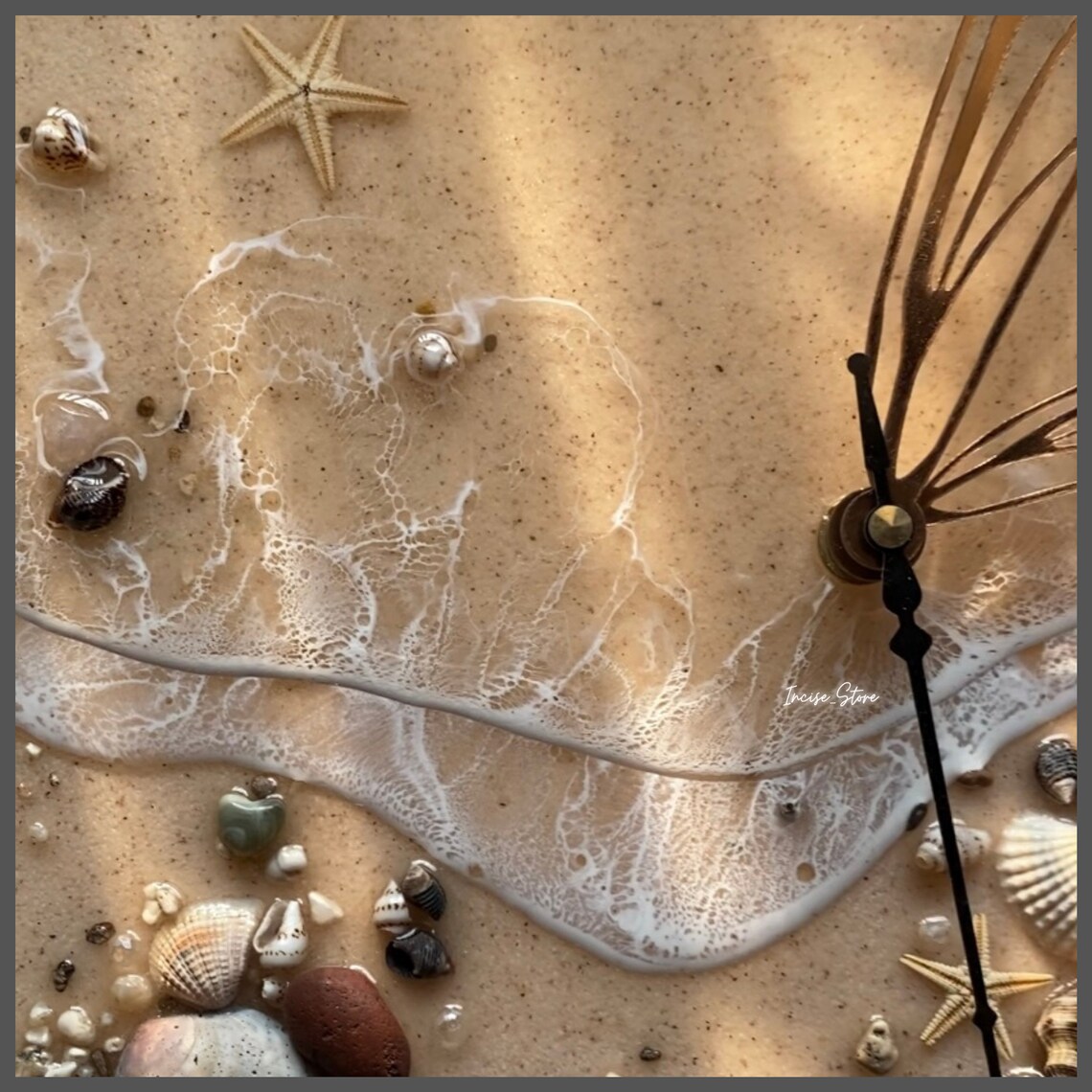 Resin Seashell Wall Clock Handmade Beach Clock Epoxy Resin - Etsy