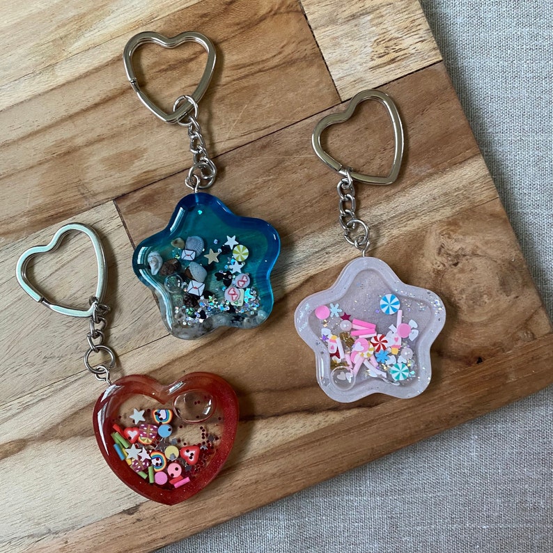 Personalized Resin Shaker Keychain With or Without Photos Etsy