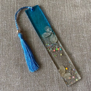 Handmade Resin Bookmark with dried pressed flowers and tassel, Personalized Bookmark for gifting, book lover gift image 7