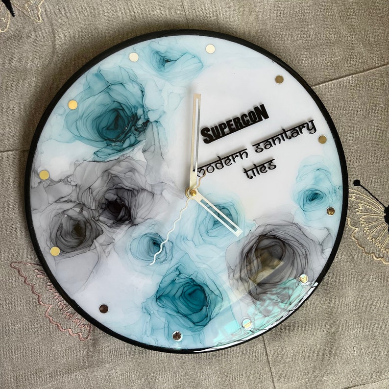 Resin Rose Wall Clock With Name Customizations on Clock Made Etsy