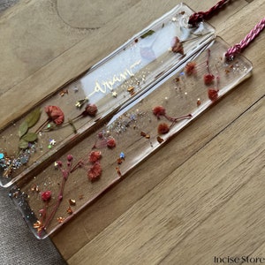 Handmade Resin Bookmark with dried pressed flowers and tassel, Personalized Bookmark for gifting, book lover gift image 4