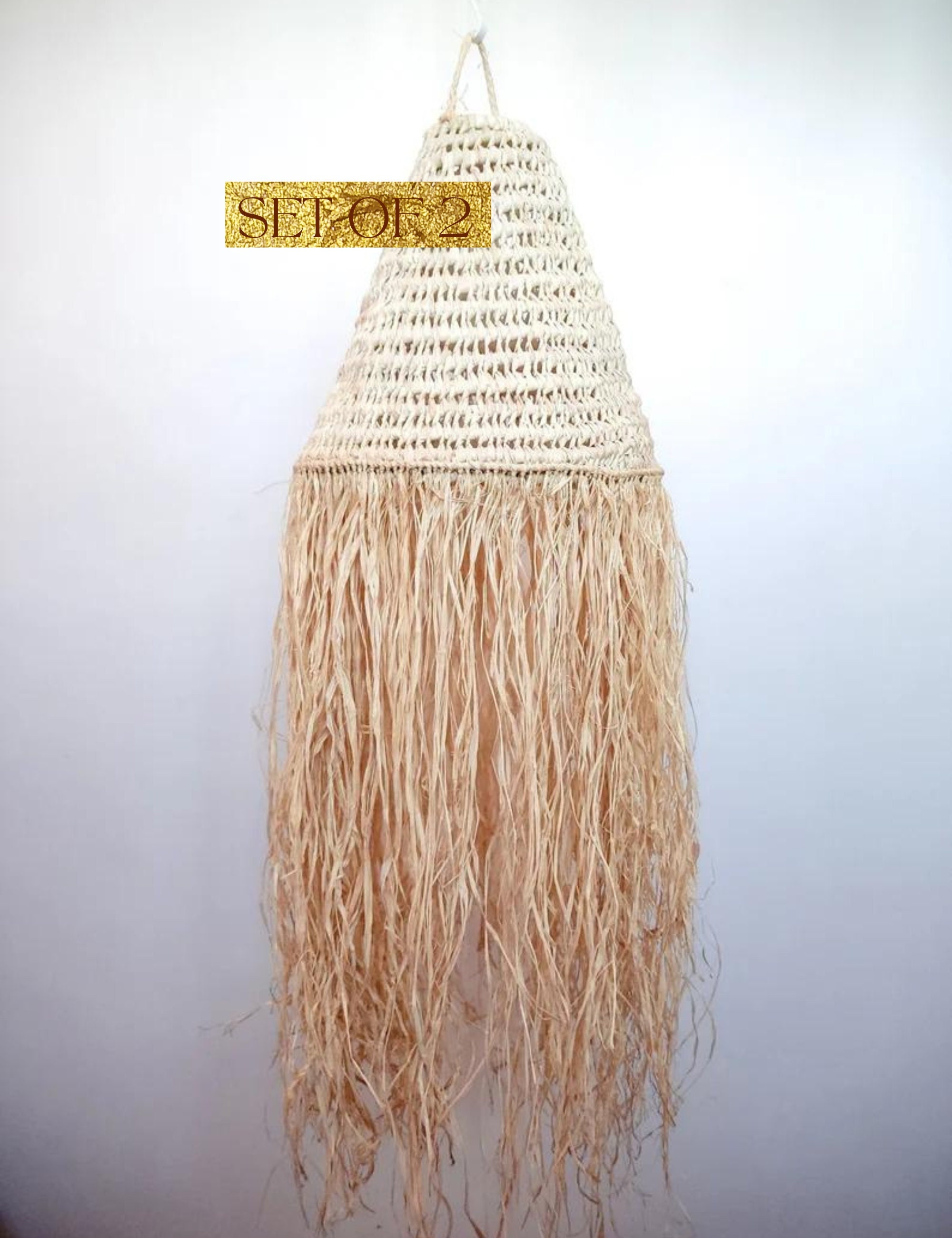 Osasy 2er Set Rattan-Lampenschirme – Boho-Stil, Ø 30 Cm, Höhe 20 Cm, Für Pendel- & Stehlampen