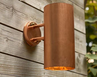 Handcrafted raw copper wall sconce – geometric Moroccan lighting artisan indoor outdoor wall light fixture