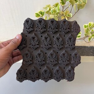 Blocco da stampa in legno per tessuti vintage dal bellissimo design floreale fatto a mano - P168