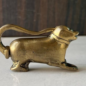 Old Vintage Brass Dog Shape Rare Tricky System Padlock P80