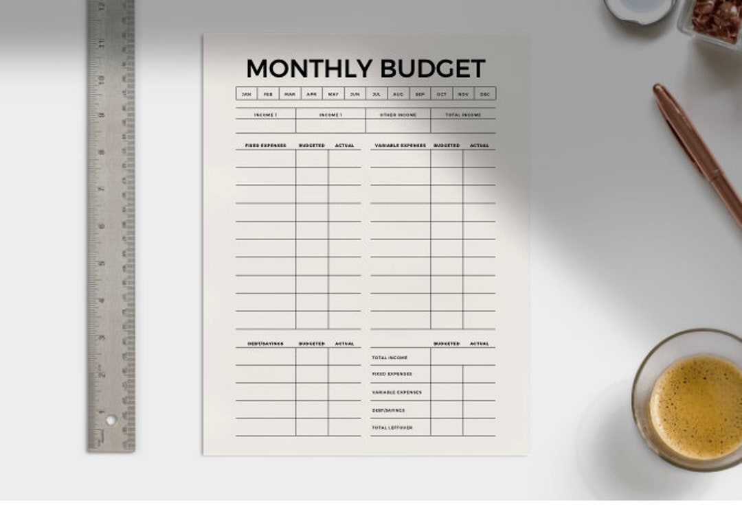 Monthly Budget Planner Etsy