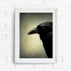 AI Art Digital Print Wall Decor Vintage Moody Photograph Raven Crow Corvid Cottagecore Fairycore Witchcore Dark Academia Goth Printable