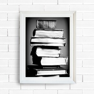 AI Art Digital Print Decor Vintage Moody Grunge Photo Stack of Old Books Cottagecore Fairycore Witchcore Dark Academia Printable Art