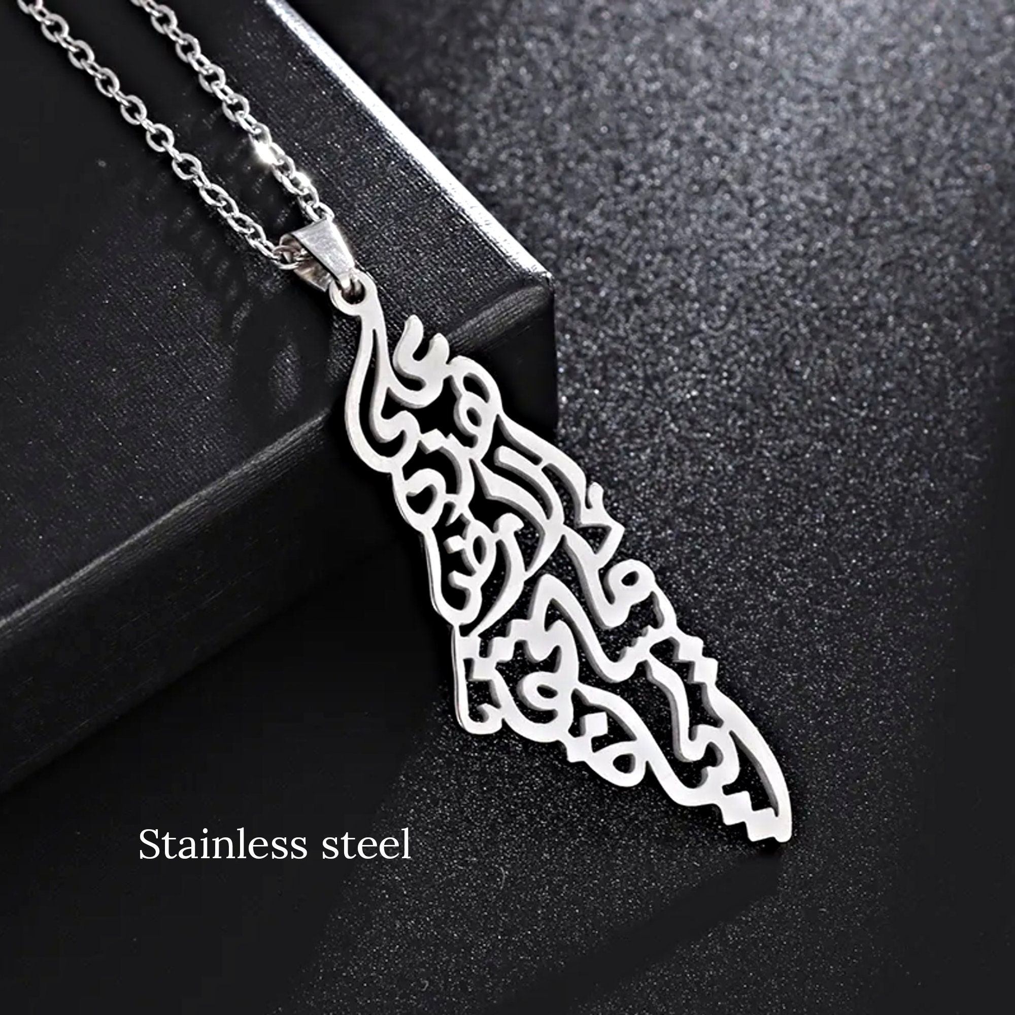 Map Necklace Israel Palestine Vintage Map Pendant For Men Women Arabic African Jamaica Color Necklaces Amulet Stylish And Simple Unisex-Adult (Size : 50cm, Color : E - Foto 6