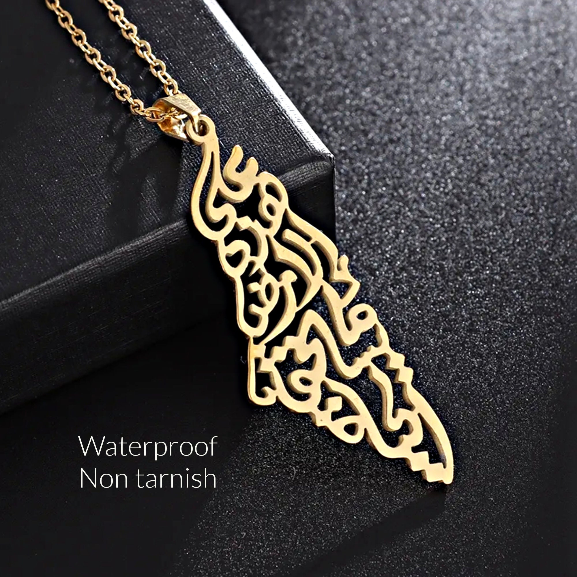 Map Necklace Israel Palestine Vintage Map Pendant For Men Women Arabic African Jamaica Color Necklaces Amulet Stylish And Simple Unisex-Adult (Size : 50cm, Color : E - Foto 7
