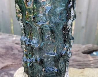 Whitefriars # 9689 Geoffrey Baxter  bark vase glass