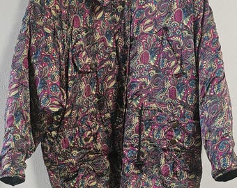 1980s paisley puffer jacket/ ski coat