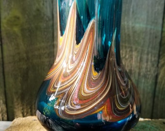 Schott Zwiesel blown glass swirl vase/ 1970s