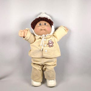 Cabbage Patch Kids Boy Doll 1985 Coleco Brown Curly Hair Brown Eyes Xavier Roberts