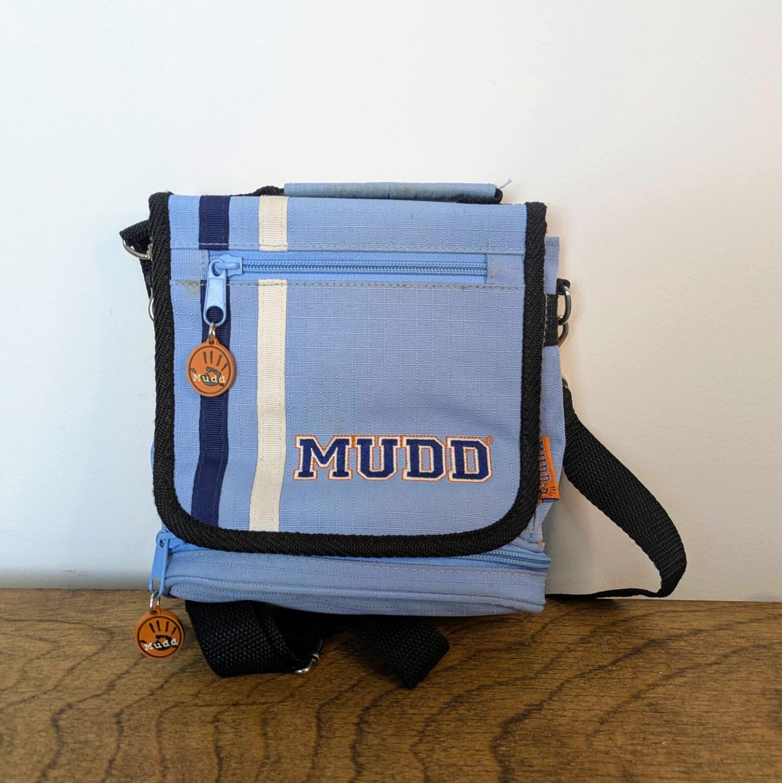 Vintage Y2K Mudd Crossbody Bag Blue Orange Nylon Shoulder
