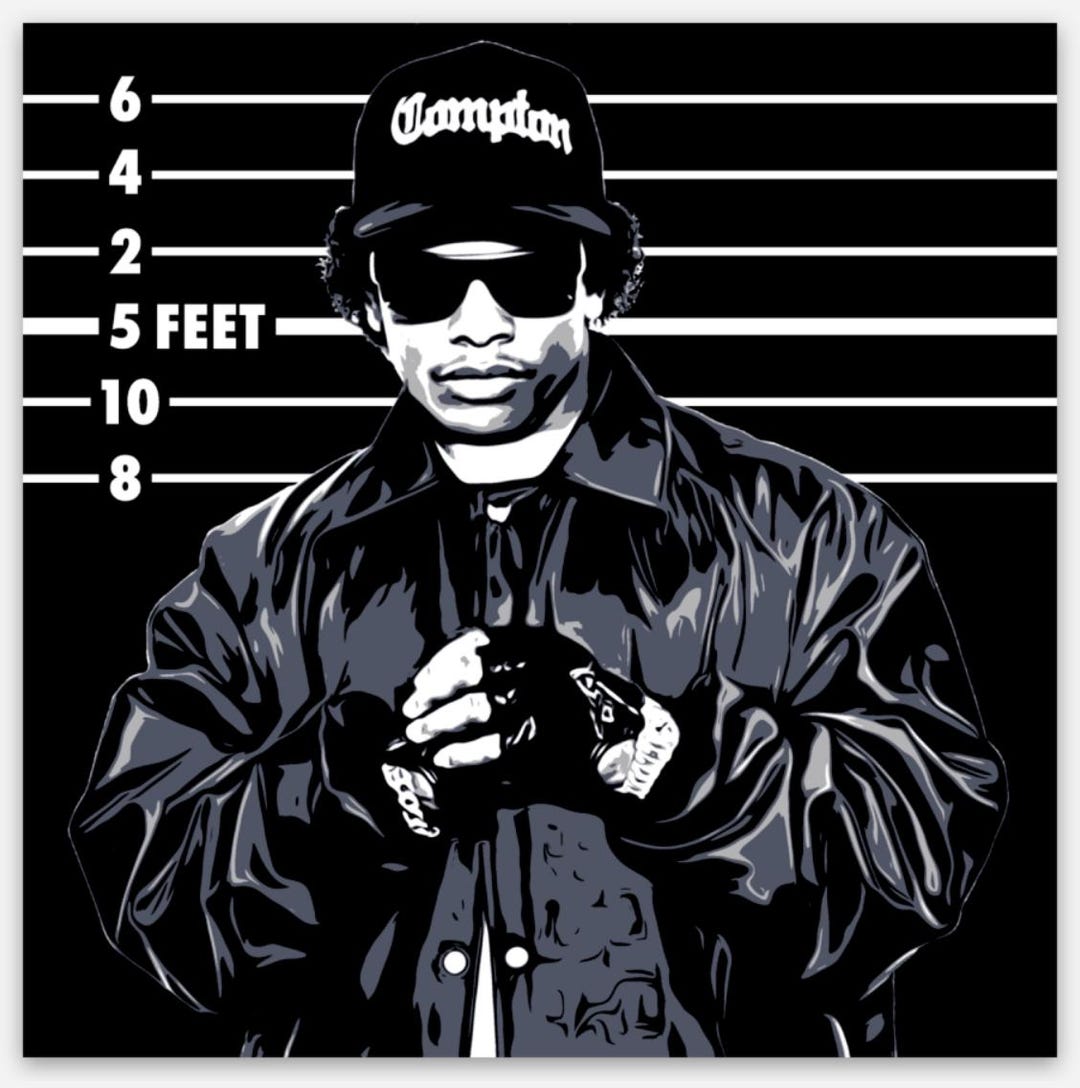 Eazy-e Sticker, Str8 off Tha Streetz of Compton, N.W.A., West