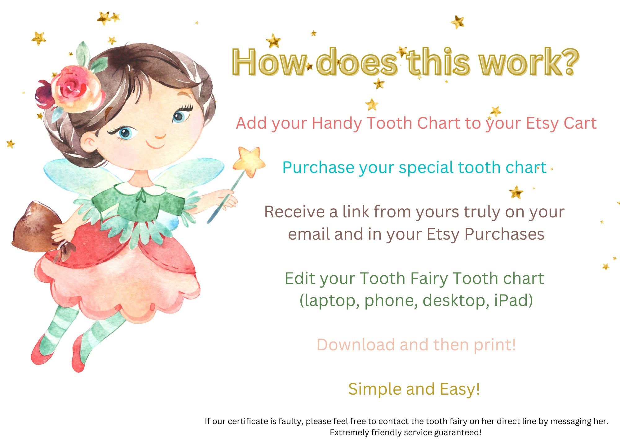 Editable Tooth Chart / Tooth Record Chart / Milk Tooth Chart / Etsy