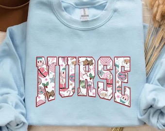 Bluza świąteczna dla pielęgniarki • Świąteczny sweter patchworkowy na prezent