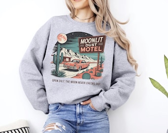 Bluza retro Moonlit Motel, pulower z grafiką w stylu vintage Desert