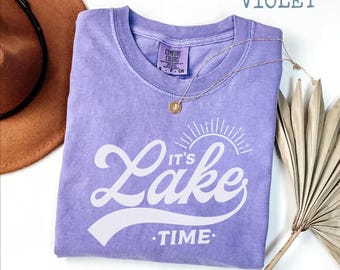 Lake Time Comfort Colors Shirt • Retro Graphic Summer Tee