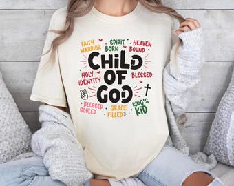 Child of God Christian T-Shirt, Faith Typography Design