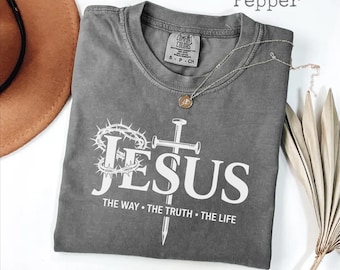 Koszulka z grafiką Jezusa, koszulka z krzyżem wiary, prezent religijny