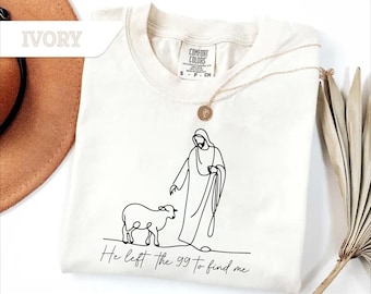 Comfort Colors Christian Tee • Jesus and Lost Sheep Graphic Shirt