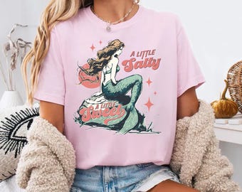 Mermaid Graphic T-Shirt, Retro Beach Tee, Coastal Cowgirl Style