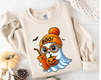Boo-Jee Ghost Sweatshirt: Leopard Halloween Tee, Funny Fall Shirt