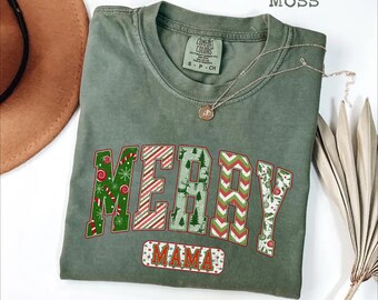 Bluza z napisem „Wesoła mama” • Świąteczny sweter dla mamy • Retro świąteczny top