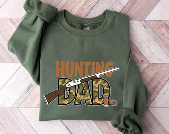 Hunting Dad Shirt, Camo Rifle Graphic Tee, Outdoorsman Father Gift, Country Style Sweatshirt, Hunter Apparel