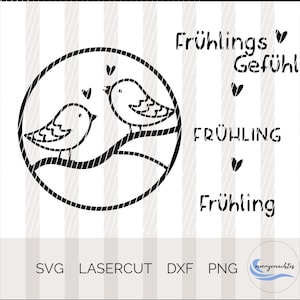 Uccelli in primavera, SVG, lasercut, DXF, PNG, tracciatura, lasering, primavera, uccelli