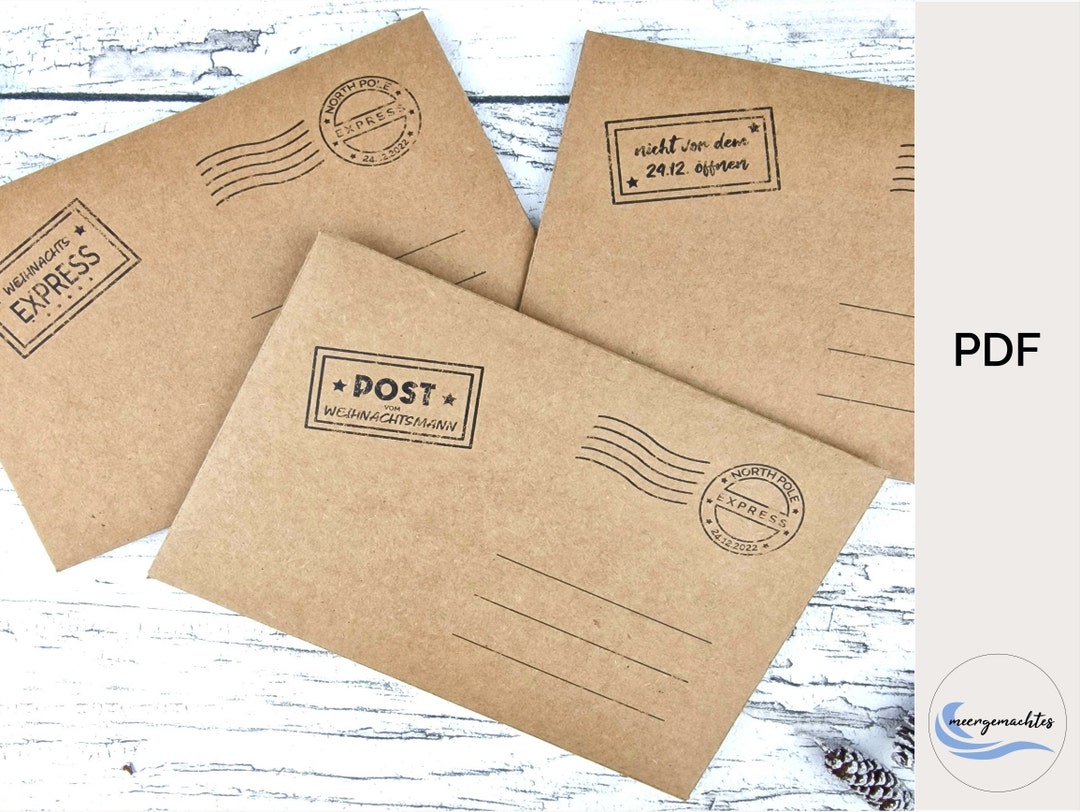 PDF Template for Christmas Envelopes, Letters From Santa Claus ...