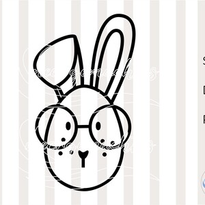 SVG Osterhase mit Brille, Ostern, DXF Osterhase, Cut files, Plotterdatei, Cricut, Silhouette