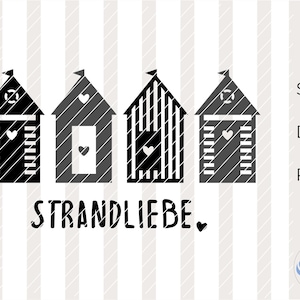 SVG Case sulla spiaggia, DXF, Estate, Spiaggia, Mare, PNG, File plotter, Cricut, Silhouette