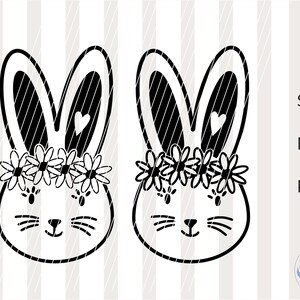 SVG flower bunny, DXF, PNG, Easter bunny, Easter, plotting for Easter