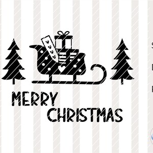 Traîneau SVG, DXF, Noël, PNG, fichier traceur, Cricut, Silhouette