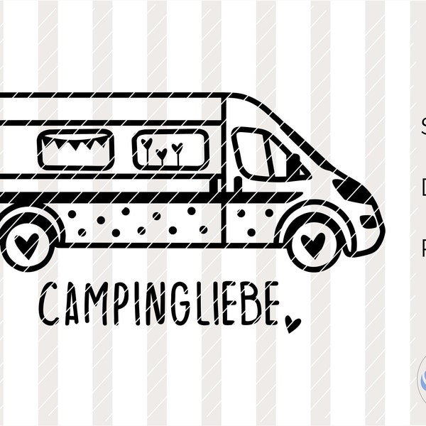 SVG Camper, DXF, Camping, Zelten, Sommer, PNG, Plotterdatei, Cricut, Silhouette