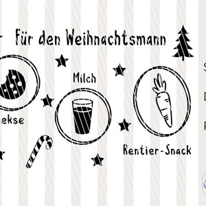 SVG Collation du Père Noël, assiette à biscuits Père Noël, DXF, PNG, fichier traceur, Cricut, Silhouette