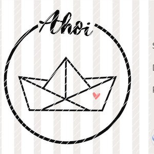 SVG Ahoy, paper ship, DXF, summer, beach, PNG, plotter file, Cricut, Silhouette