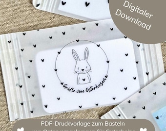 PDF print template for Easter packaging for crafts, Easter, Easter bunny, print template