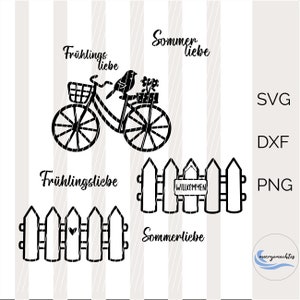 Bicicletta SVG con uccello, estate, DXF, PNG, file plotter, Cricut, Silhouette