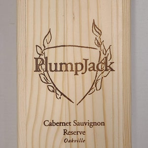 2014 PlumpJack 1.5L Laser Engraved Wooden Wine Box With Lid - Cabernet Sauvignon Reserve Oakville Wooden Wine Box