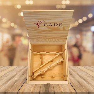 2017 Cade 6 x 750ML Laser Engraved Wooden Wine Box With Lid - Cade Reserve Cabernet Sauvignon Howell Mountain Vineyards Wooden Wine Box