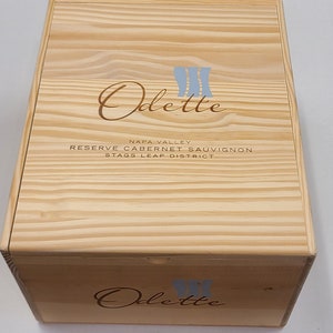 2016 Odette 6 x 750ML Laser Engraved Wooden Wine Box With Lid - Napa Valley Reserve Cabernet Sauvignon Stags Leap District Wooden Wine Box