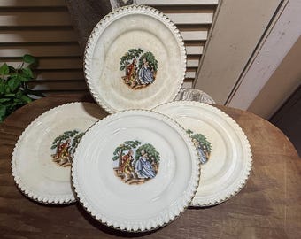 Vintage Harker Pottery Company Plates set of 4