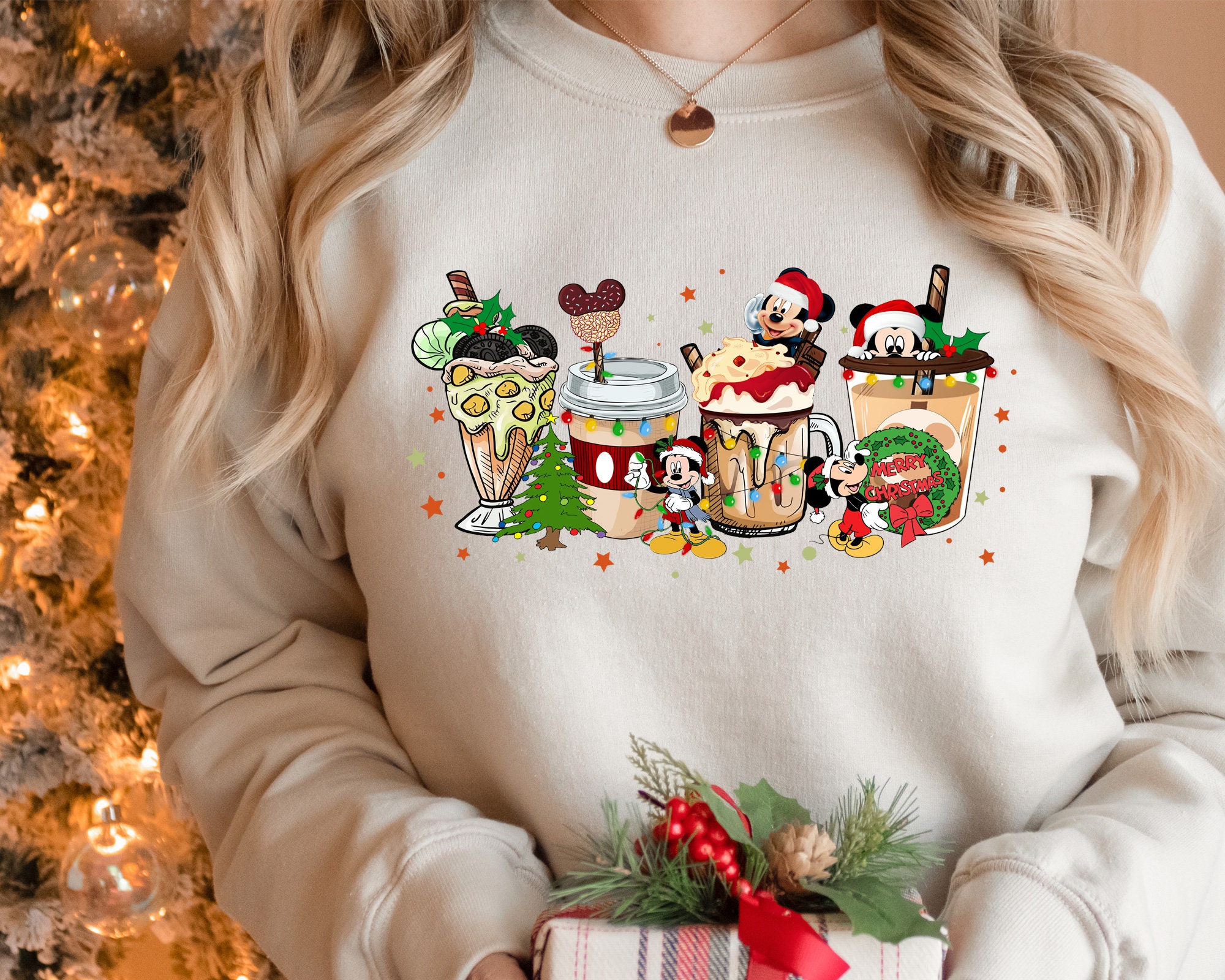 Discover Disney Mickey Minnie Merry Christmas Coffee Lover Sweatshirt